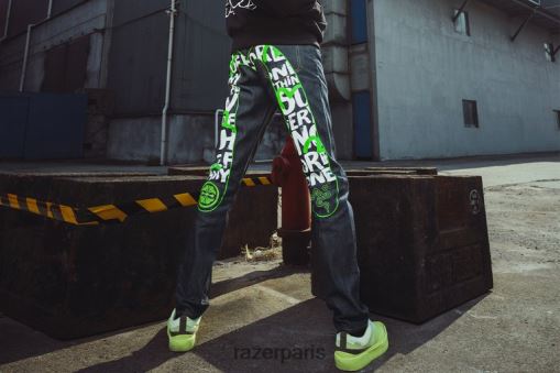 Razer evisu daicock imprimé avec broderie jean coupe carotte #2017 PJ2B2Z192 vêtements une couleur